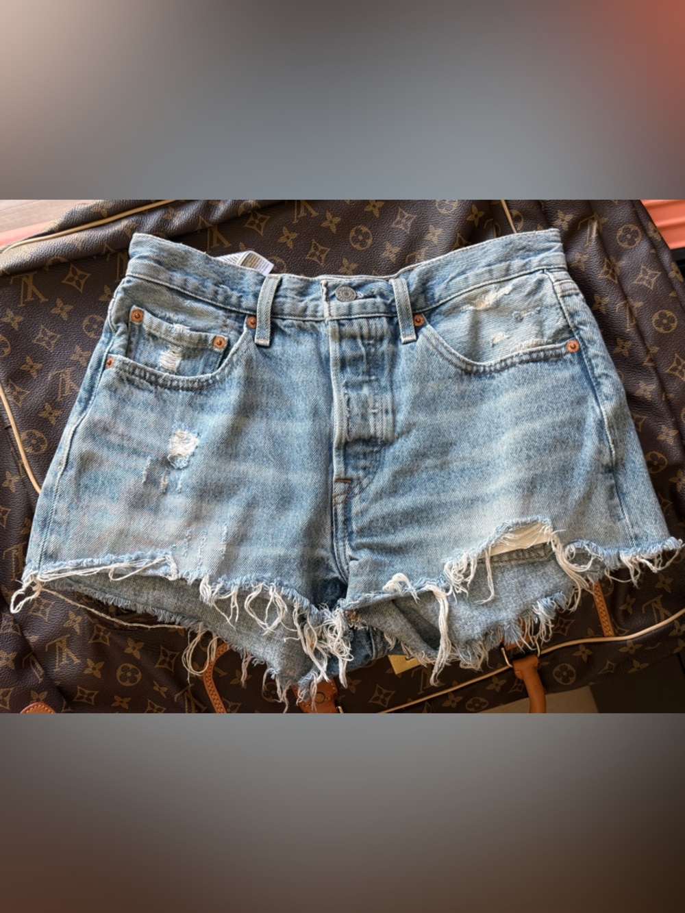 Levi's BIG E  501 Distressed Cutoff Denim Shorts